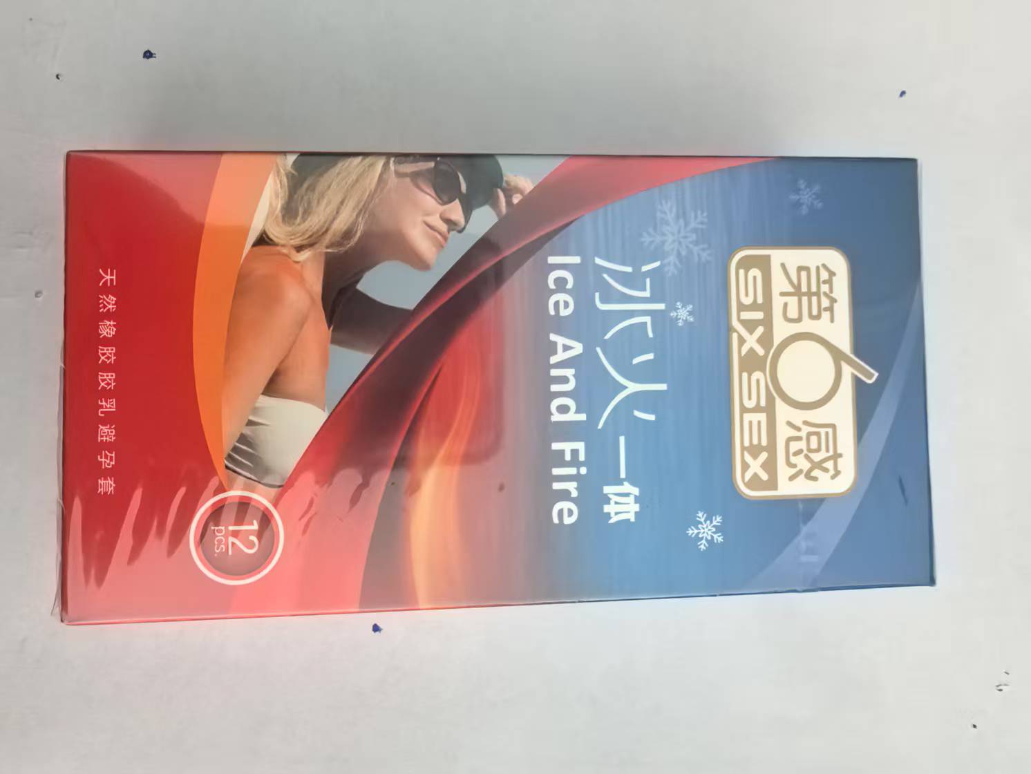 天然胶乳橡胶 避孕套（第六感冰火一体）12只装